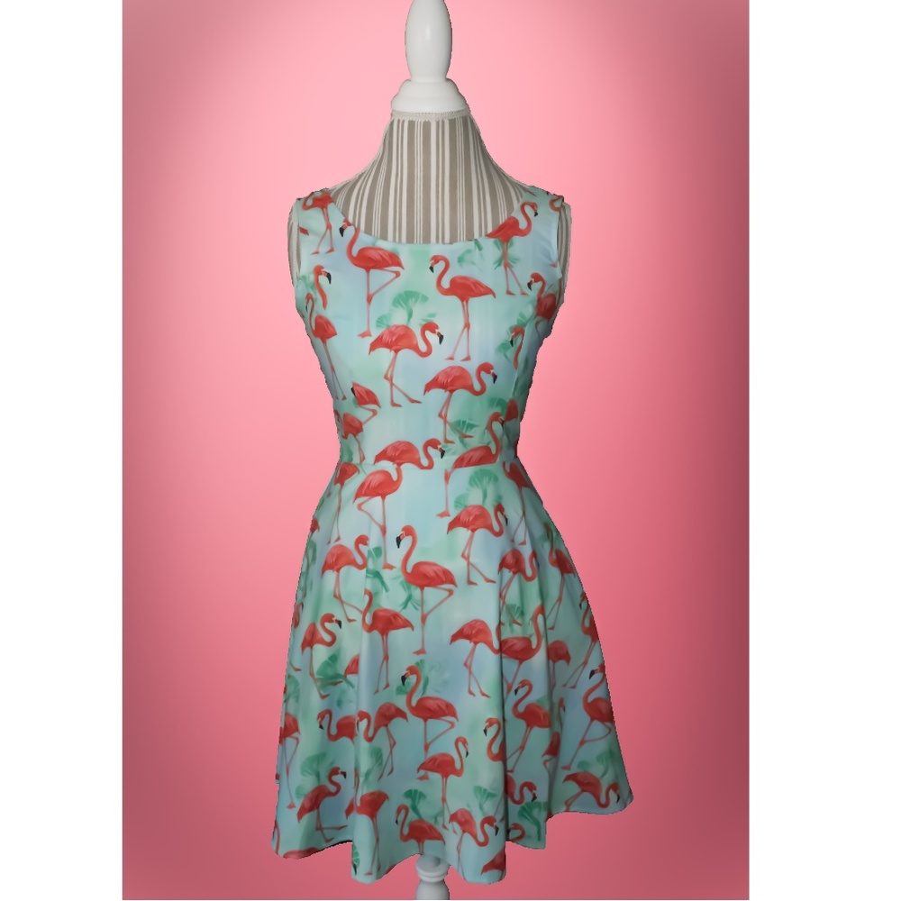 LAST ONE !!! Retrolicious Flamingo Skater Dress